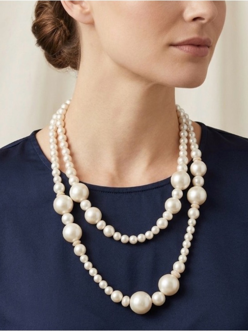 Opera Vintage Faux Pearl Necklace